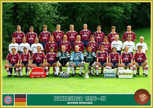 Mannschaftsfoto Bayern München 1996-97 seltenes Foto 